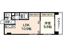 ラ・フォーレ十日市 1LDKの間取図画像