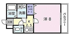 フレンドリーとも 1Kの間取図画像