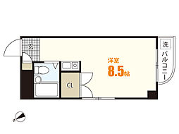 コンフォート・K ワンルームの間取図画像