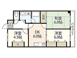 センチュリー世良 3DKの間取図画像