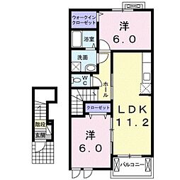 フェデールD 2LDKの間取図画像