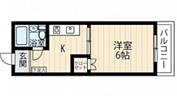 メゾン観音 1Kの間取図画像