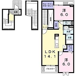 レゾンド3古市橋 2LDKの間取図画像