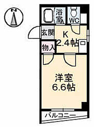 エスペランサ大手町 1Kの間取図画像