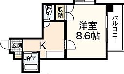 ドルチェ・ヴィータ 1DKの間取図画像