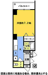 ラメール弐番館 ワンルームの間取図画像
