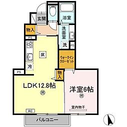 歩流歌 1LDKの間取図画像