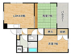 さくら 2LDKの間取図画像
