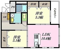 StageN 2LDKの間取図画像