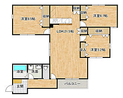 (仮称)江波東新築AP 3LDKの間取図画像