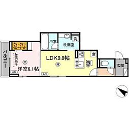 Colermo舟入南 1LDKの間取図画像