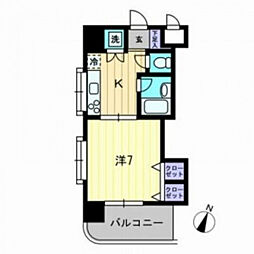 ベルレージュ二葉の里 1Kの間取図画像