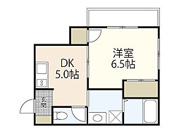 フレグランス日高 1DKの間取図画像