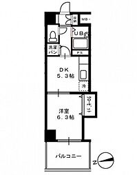 三上ビル 1DKの間取図画像