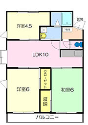 ピュアマンション 3DKの間取図画像
