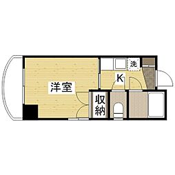 呉セントラルタワー 1Kの間取図画像