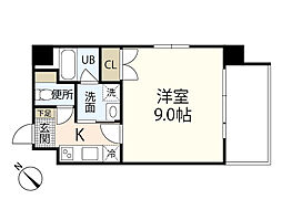 Palaisgrace中広 1Kの間取図画像