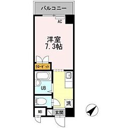 エクレール ワンルームの間取図画像