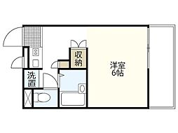 レオパレスヴィラ 1Kの間取図画像