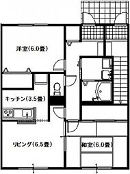 ヴィラさだいわB 2LDKの間取図画像
