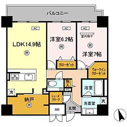 仮)中特ビル 2SLDKの間取図画像