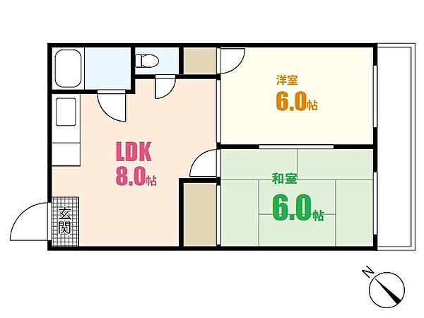 真宅コーポ ｜広島県広島市安佐南区長束5丁目(賃貸マンション2LDK・3階・44.55㎡)の写真 その2