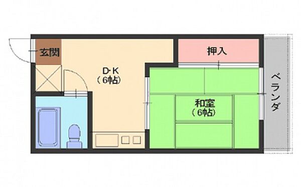 広島県広島市佐伯区屋代3丁目(賃貸アパート1DK・1階・26.40㎡)の写真 その2