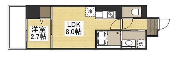 グランディール住吉 ｜広島県広島市中区住吉町(賃貸マンション1LDK・6階・28.61㎡)の写真 その2