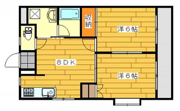 広島県広島市安佐南区東野2丁目(賃貸マンション2DK・2階・42.93㎡)の写真 その2