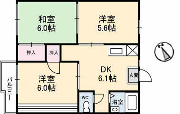 広島県広島市佐伯区利松1丁目(賃貸アパート3DK・2階・45.50㎡)の写真 その2