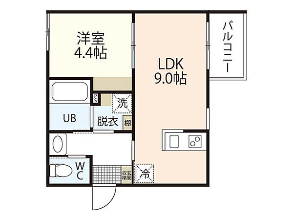 Lien草津南 ｜広島県広島市西区草津南2丁目(賃貸アパート1LDK・2階・32.29㎡)の写真 その2