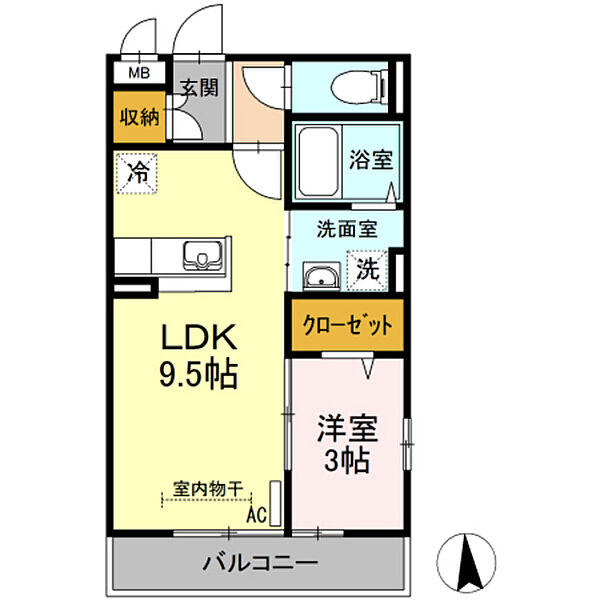 広島県広島市佐伯区三筋1丁目(賃貸アパート1LDK・3階・33.80㎡)の写真 その2