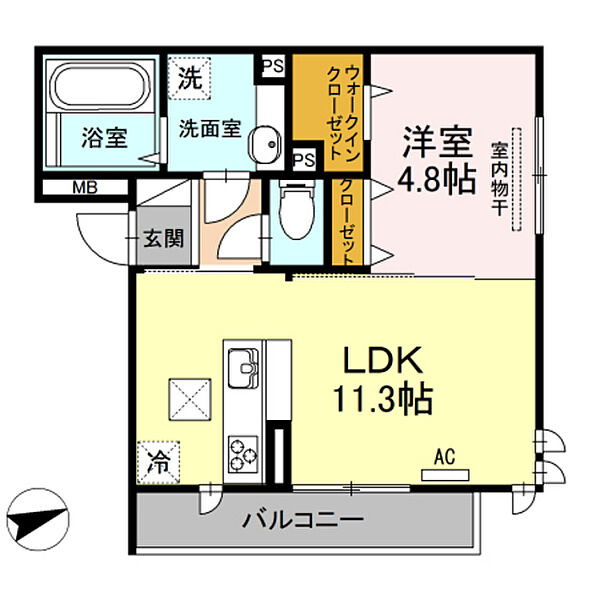 コンフォート白島中町 ｜広島県広島市中区白島中町(賃貸アパート1LDK・1階・40.92㎡)の写真 その2