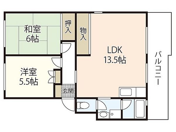 マルヒロハイツ ｜広島県広島市西区井口台1丁目(賃貸マンション2LDK・4階・58.15㎡)の写真 その2