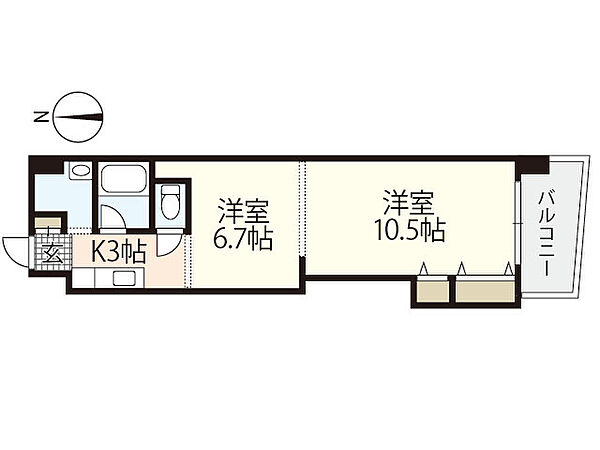 パステロ　アロッジオ45東蟹屋 ｜広島県広島市東区東蟹屋町(賃貸マンション2K・8階・43.47㎡)の写真 その2