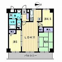 広島県広島市安佐南区中筋1丁目（賃貸マンション3LDK・3階・60.43㎡） その2