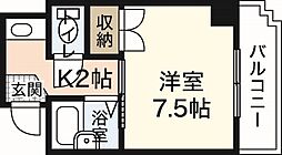 FUJIビル 4階1Kの間取り