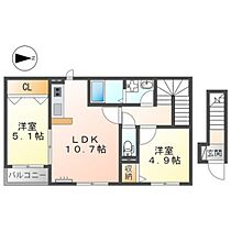 広島県広島市佐伯区千同1丁目（賃貸アパート2LDK・2階・53.22㎡） その1