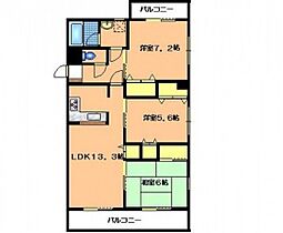 広島県広島市安佐南区川内2丁目（賃貸マンション3LDK・2階・71.69㎡） その2