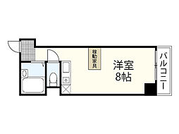 ルミネ己斐 ワンルームの間取図画像