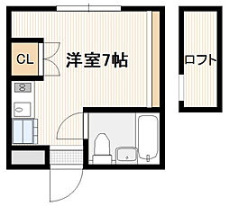 ラフテル ワンルームの間取図画像