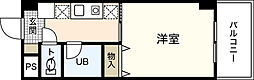 リバーサイド中村 1階1Kの間取り