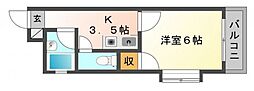 トマリノビル 1Kの間取図画像