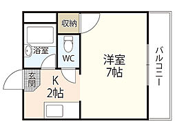 アスティーニ海田南 1階ワンルームの間取り
