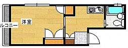 コーポ御幸 1Kの間取図画像