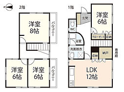 高取北借家戸建 4LDKの間取り