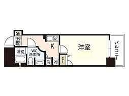 ジェイシティ八丁堀 3階1Kの間取り