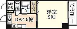 比治山グリーンビル 1Kの間取図画像