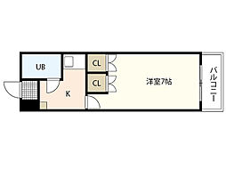 ハイツたかす 1Kの間取図画像