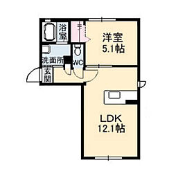 アブニールT 1LDKの間取図画像